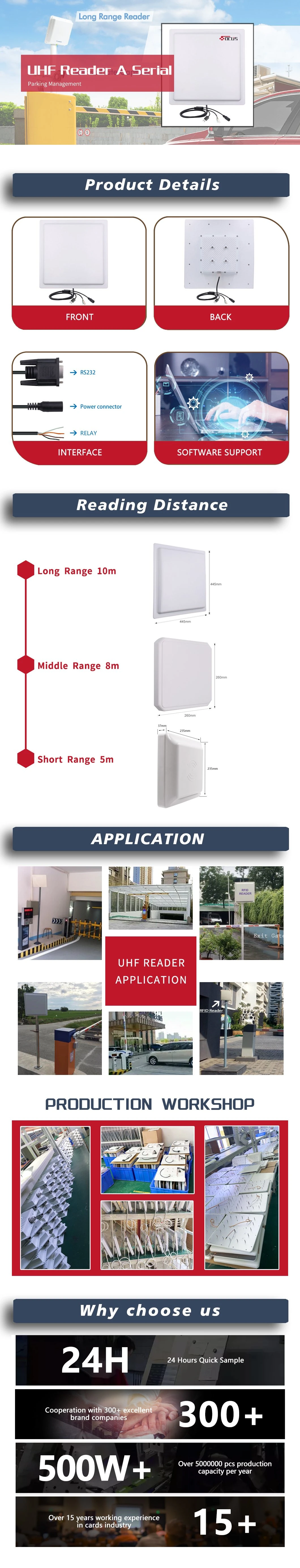 Outdoor Intergrated Long Distance Range UHF RFID Tag Fixed Reader UHF RFID MID Distance Integrated Long Range Reader