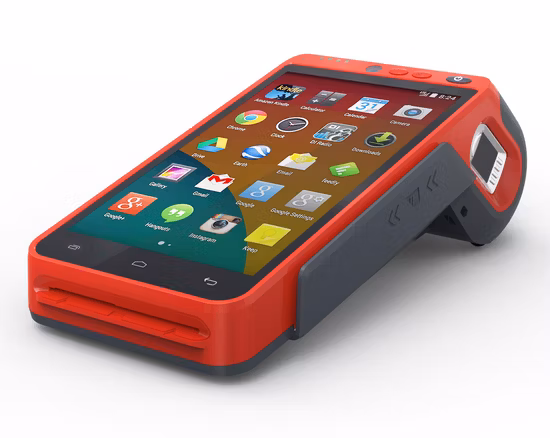 바코드와 지문이 내장된 휴대용 올인원 스마트 Android EMV PCI POS 단말기