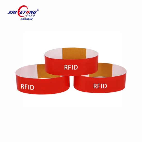 방수 13.56MHz HF 1K 라벨 RFID 손목 밴드, 일회용 RFID 종이 손목 밴드, F08 칩